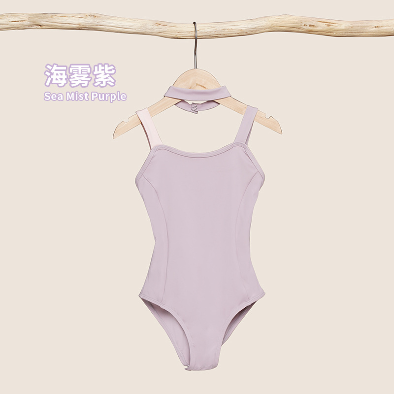 Ropa de baile para niños, tirantes de verano para mujeres, ropa de entrenamiento de gimnasia sin espalda, ropa de ballet de entrenamiento básico de prueba de arte de cuello halter para niñas