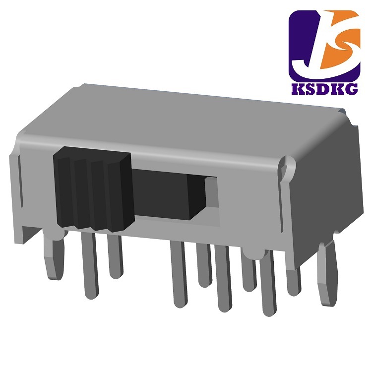 侧拨滑动开关3档8脚 侧面3段拨动开关3档  三档卧式拨动开关2P3T