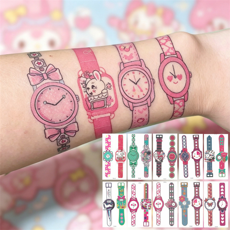 Children's Colorful Cartoon Luminous Watch Tattoo Stickers Waterproof and Long-Lasting Fun Non-Reflective Glitter Arm Stickers Children's Colorful Cartoon Luminous Watch Tattoo Stickers Waterproof and Long-Lasting Fun Non-Reflective Glitter Arm Stickers