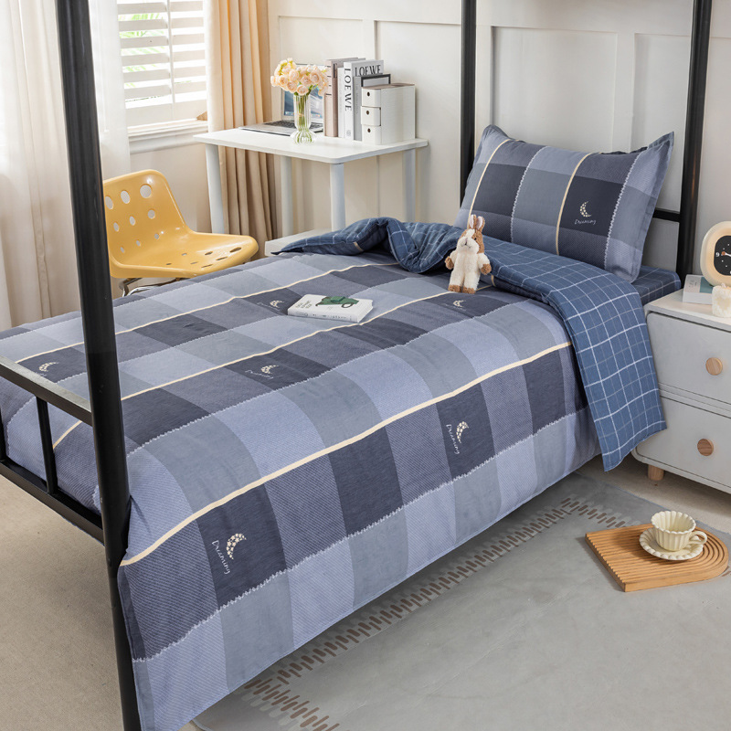 Estudiantes de tres piezas de dormitorio de estudiantes de algodón seis piezas de dormitorio de estudiantes de algodón cama al por mayor