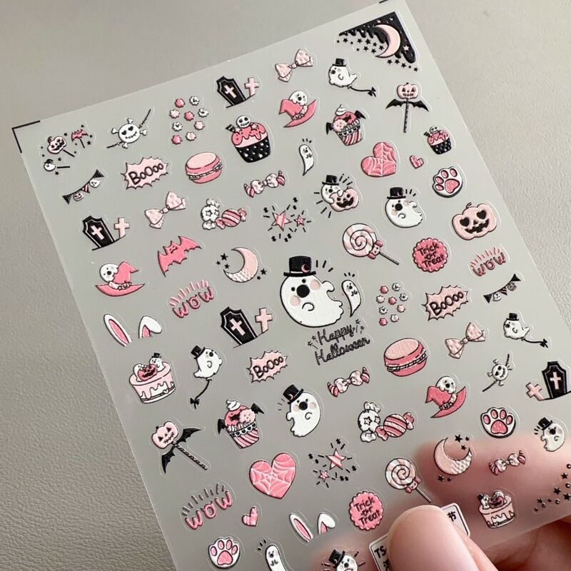 Halloween Kidsren's Candy Ghost Cartoon Small Pattern Decorative Stickers Handbook Pen Holder Stickers Manicure Nail Stickers
