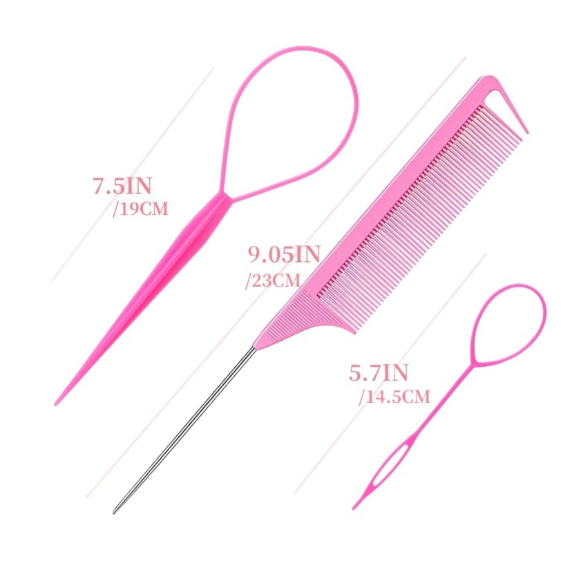 Amazon popular steel needle long tail comb hair remover suit mouse tail comb hair braiding artifact thickened strong pull constantly