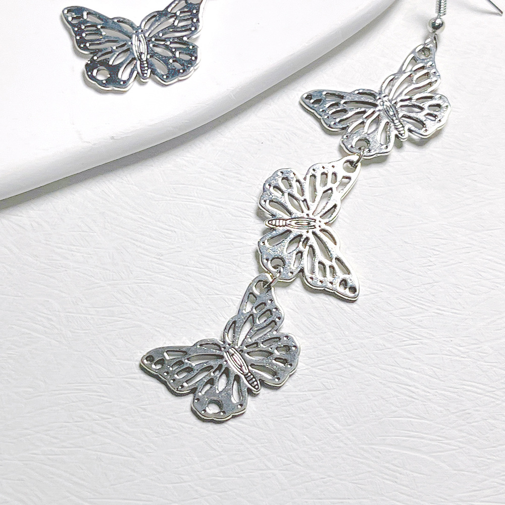 1 Pair Cute Butterfly Metal Drop Earrings display picture 2