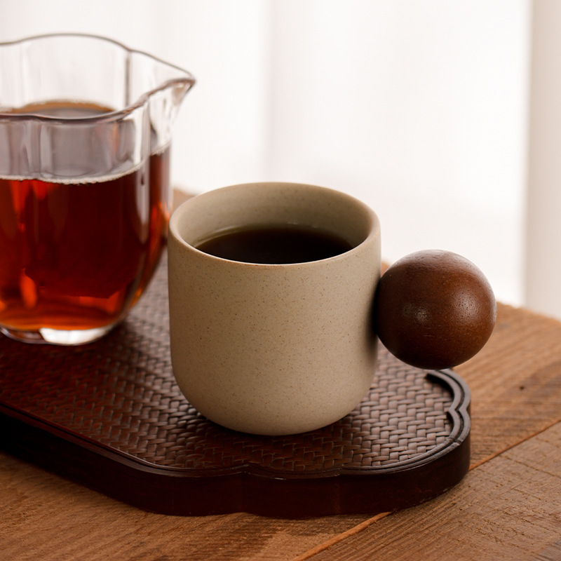 Taza de café japonesa Taza de café espresso de arcilla Taza de té de cerámica hecha a mano Tazón Taza de té grande de gres Taza casera personalizada
