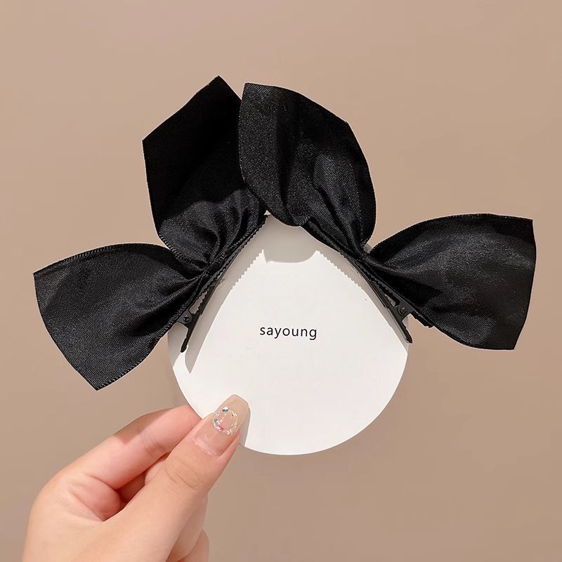 26#Half-leaf black double clip ribbon