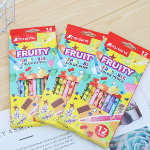 Peng Sheng 12 Color Fragrance Color Pencil Erasable Color Lead Fruit Flavor Round Rod Graffiti Color Pen Factory Cross-border Amazon