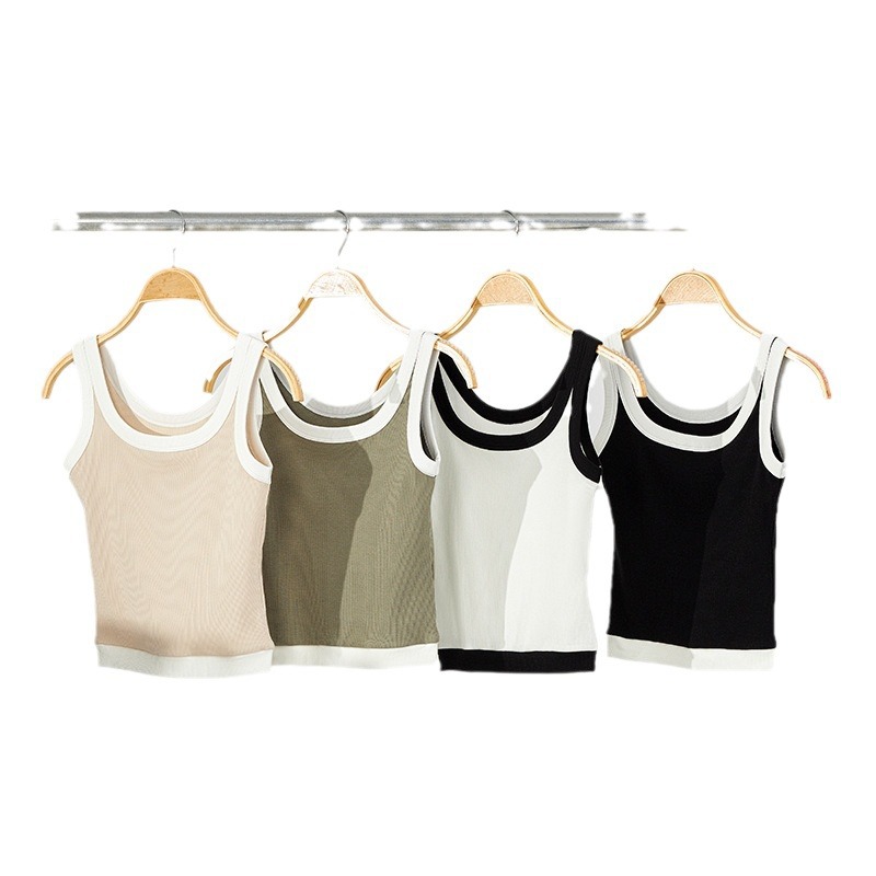 Chaleco de mujer de nuevo estilo de verano, hilo de seda Youke, deportes, ocio, moda cómoda, camisola de fondo al por mayor