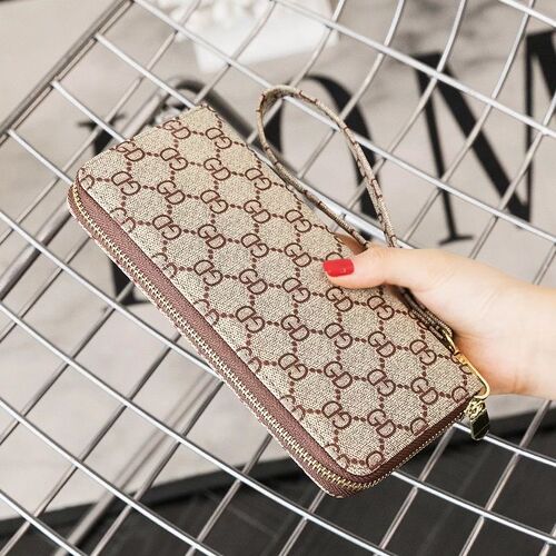 New letter wallet, ladies zipper handbag, stylish mobile phone bag, middle-aged dual-purpose large-capacity coin bag