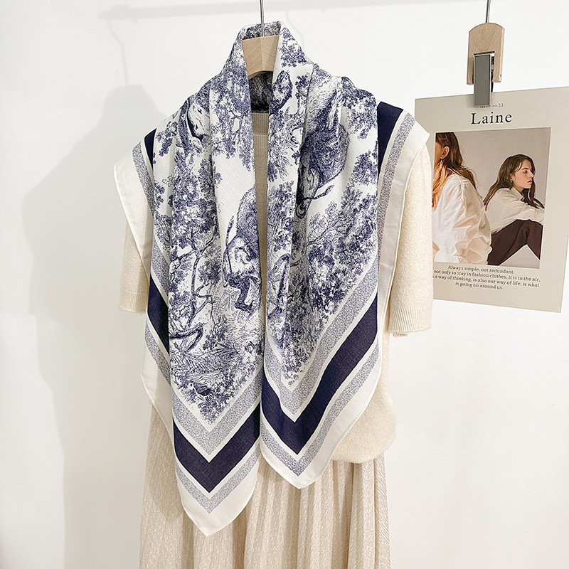 Personalidad coreana de impresión de estepa del león de estilo de alta calidad 90 personaje bufandas decorativas profesionales