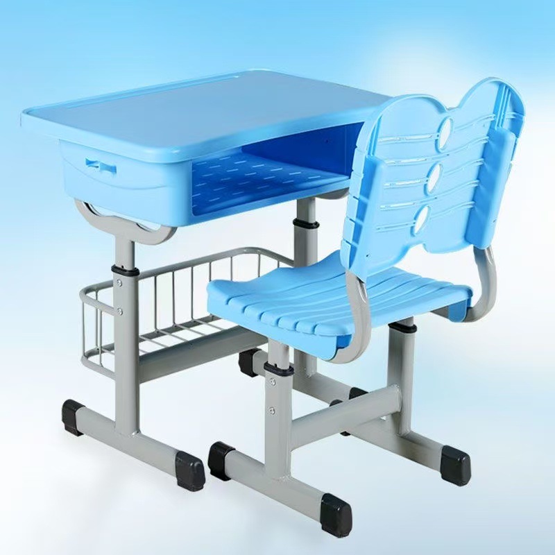 Plastic Desks and Chairs for School, Study, Lunch Break, Student Study Tables, Adjustable for Preschool and Tutoring Classes