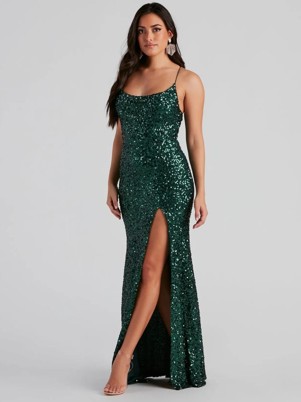 Vestido de Noche Largo con Tirantes Finos y Lentejuelas para Fiesta, Elegante Vestido de Gala Largo para Eventos image 3