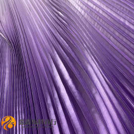 银河紫渐变色压皱折风琴褶布料 舞台舞蹈服柔软裙子手工DIY面料