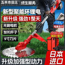 五羊本田电动割草机家用大功率充电式锂电除草机新款小型打草