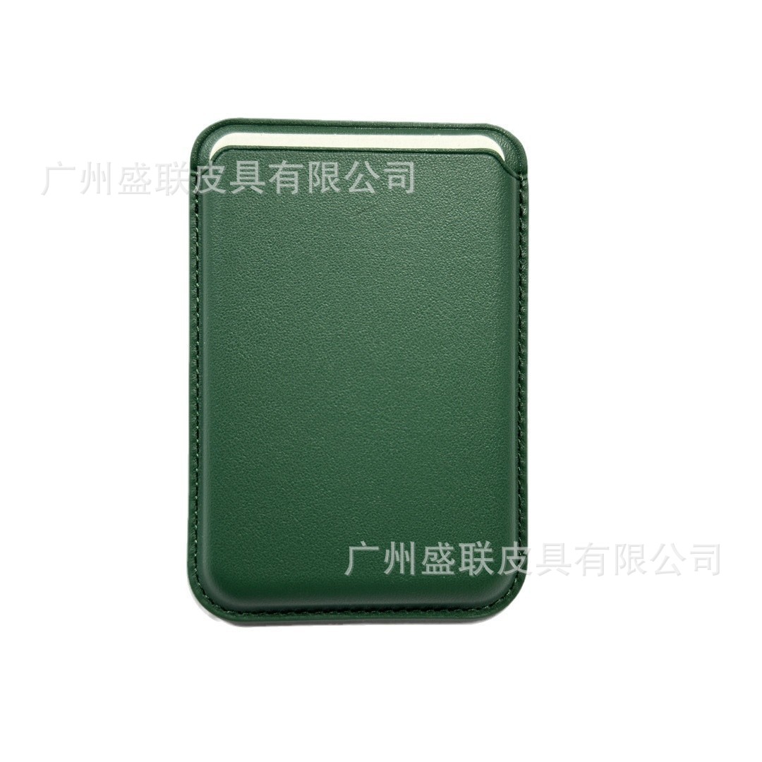 Cuero de absorción magnética pu cartucho de tarjetas de animación Magsafe Apple ip12 - 17 portador de tarjetas transfronterizas para teléfonos móviles se puede fijar logotipo de crédito