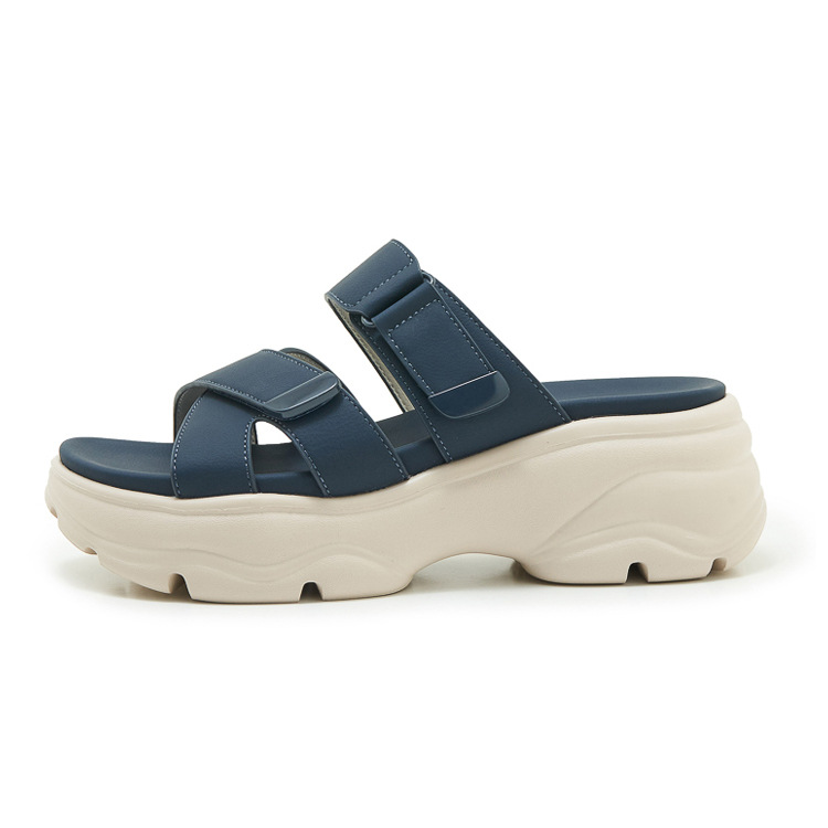 Dép sandal nữ đế dày quai chữ V có dán chống trượt phong cách thể thao — màu hồng, Xanh ngọc lam tốicolor, màu mơ chi tiết 26