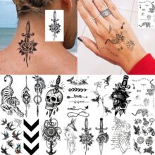 �羳�¿�ins��ָ�ֱ�������ˮתӡ������ֽTEMUŷ��Tattoo