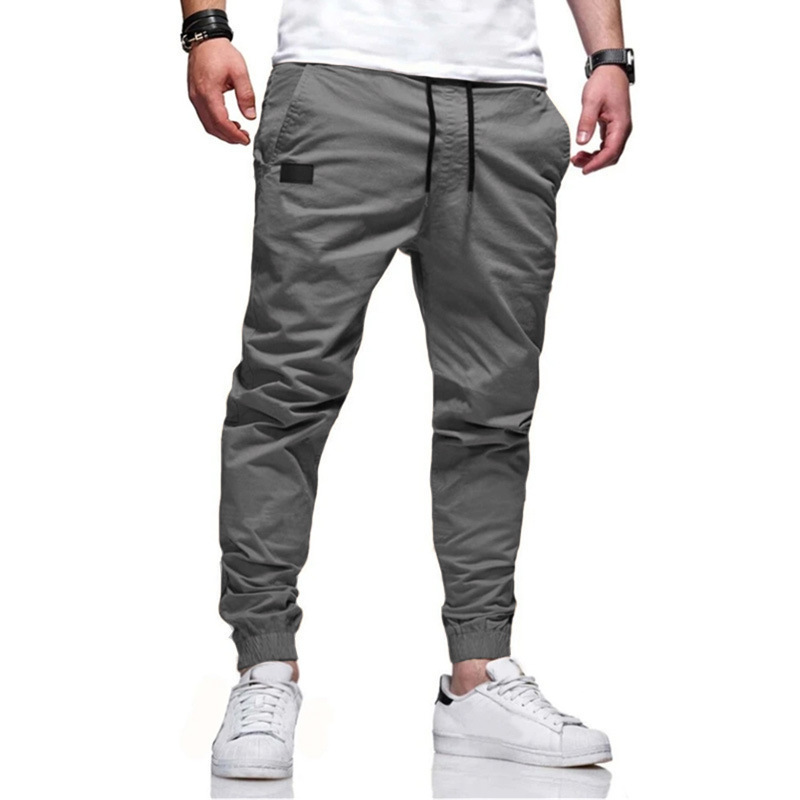 Men's Clothing four seasons straight trousers men's casual cotton leggings men's trousers slim trousers men's one piece drop shipping_voghion.com
