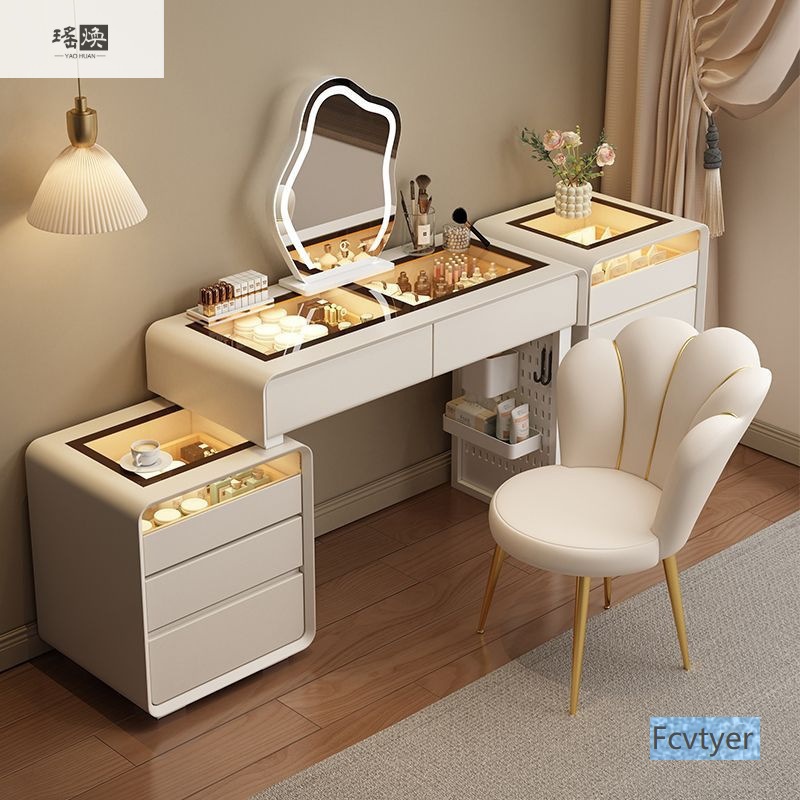 Dream Sail Lighting's New Princess-Style Master Bedroom High-End Chest of Drawers Solid Wood Atmosphere Integrated Light Luxury Dressing Table French Style