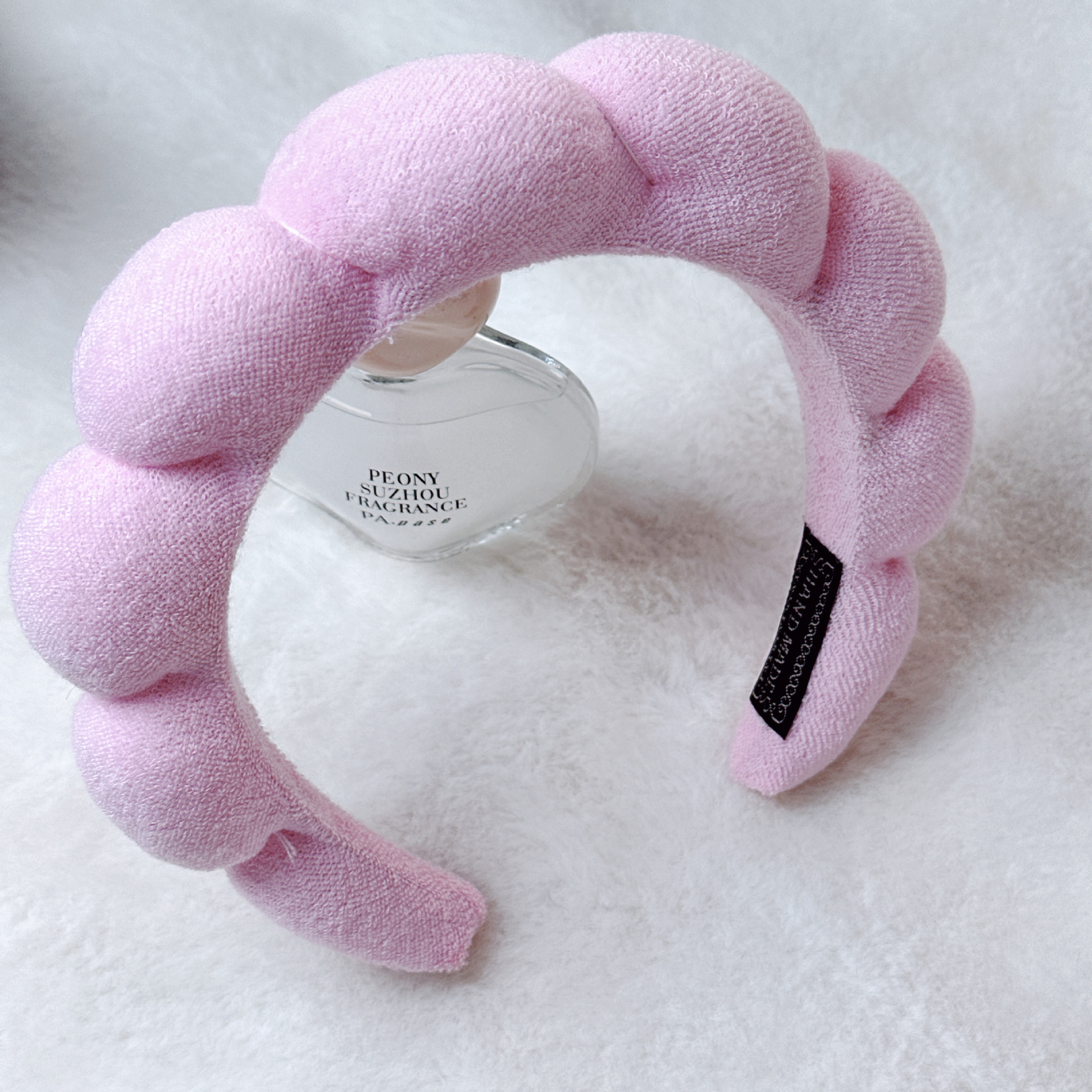 Diadema de Esponja tipo Nube de Tela para Lavado de Cara