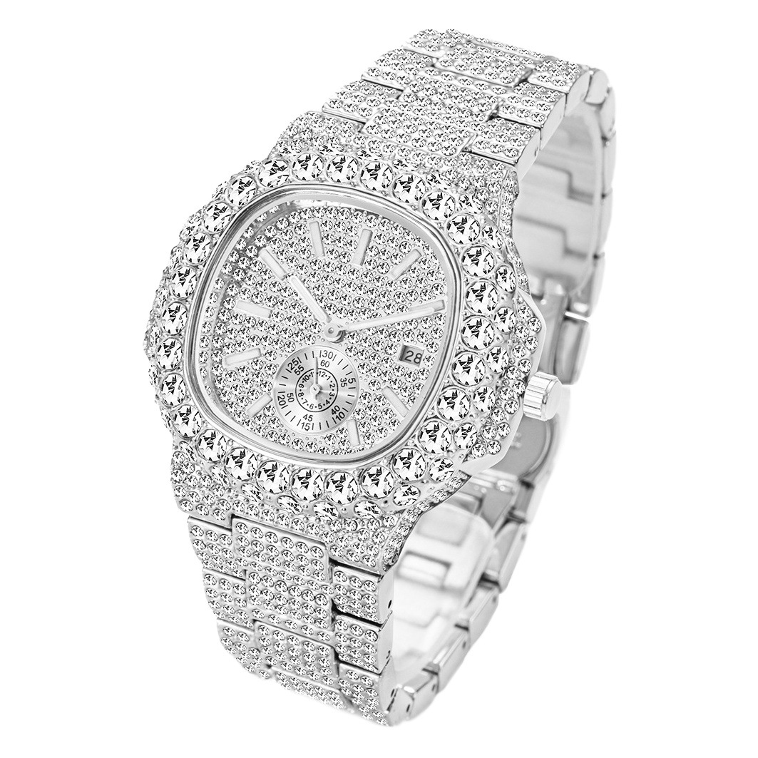 MISSFOX reloj transfronterizo popular Baida moda diamante completo hip hop estrellado luminoso cuarzo reloj de hombre