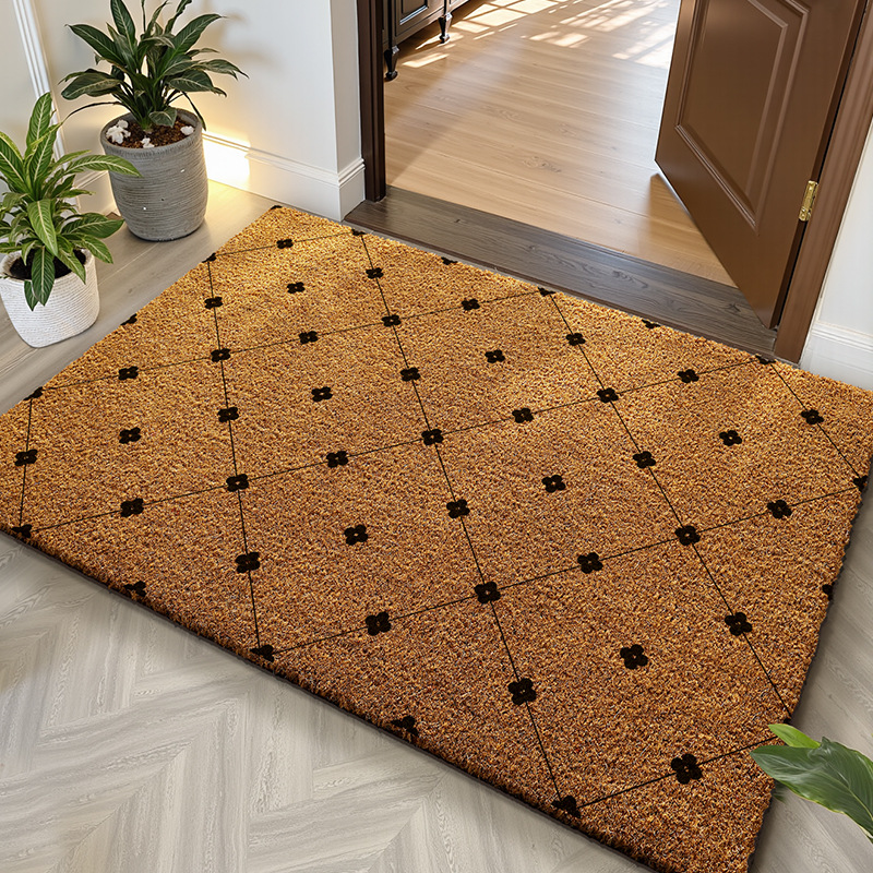Alfombra de coco natural de fábrica directa para ventas transfronterizas, que elimina barro y polvo, antideslizante, resistente al desgaste, admite personalización y dropshipping.