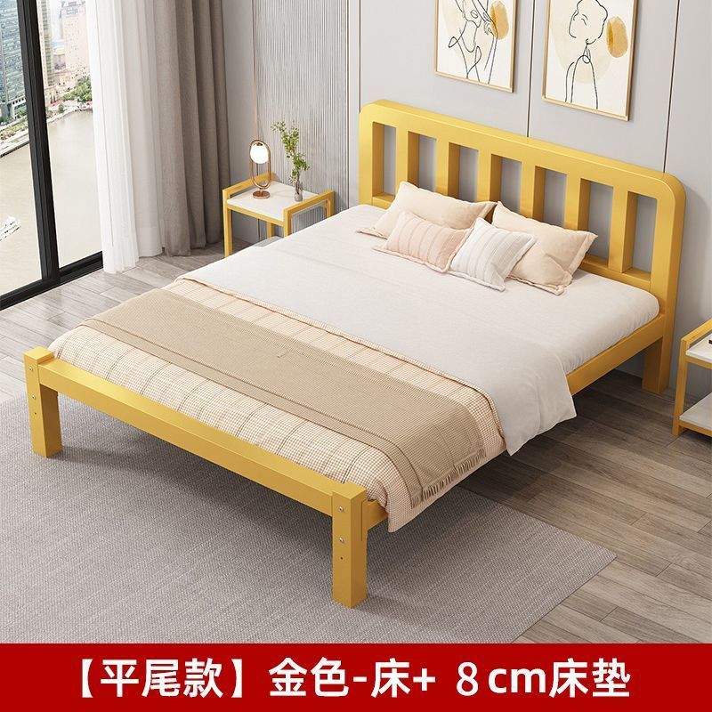铁艺床加固加厚双人床1.8铁床单人1.0米铁架床现代简约1.5m家用|undefined