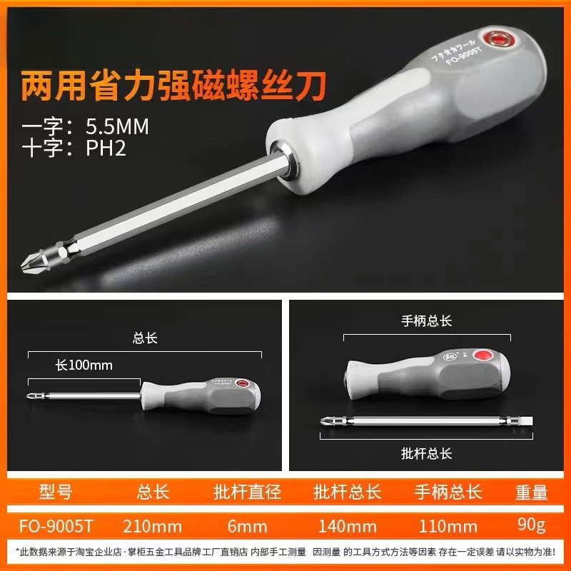 Fukuoka, Japón, destornillador de doble propósito de alta resistencia, herramientas eléctricas con destornillador magnético de doble cabeza