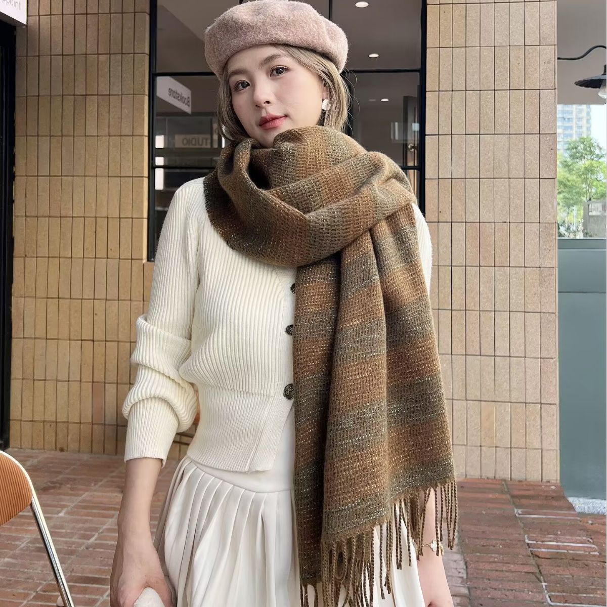 Herbst und Winter Koreanische Neue College Stil Schal Verdickt Vielseitige Nachahmung Kaschmir Schal frauen Mode Warme Schal_voghion.com