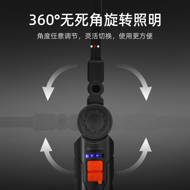 Luz de trabajo multifuncional transfronteriza plegable de ajuste de rotación 360° Luz de mantenimiento de emergencia exterior SMD