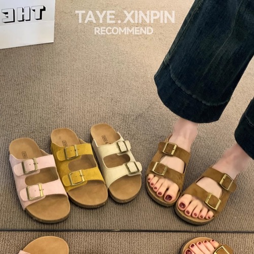 Boeken Slippers for Women - Summer Outerwear 2025 Semi-Thong High-Heeled Sandals Beach Versatile Fashion Flip-Flops