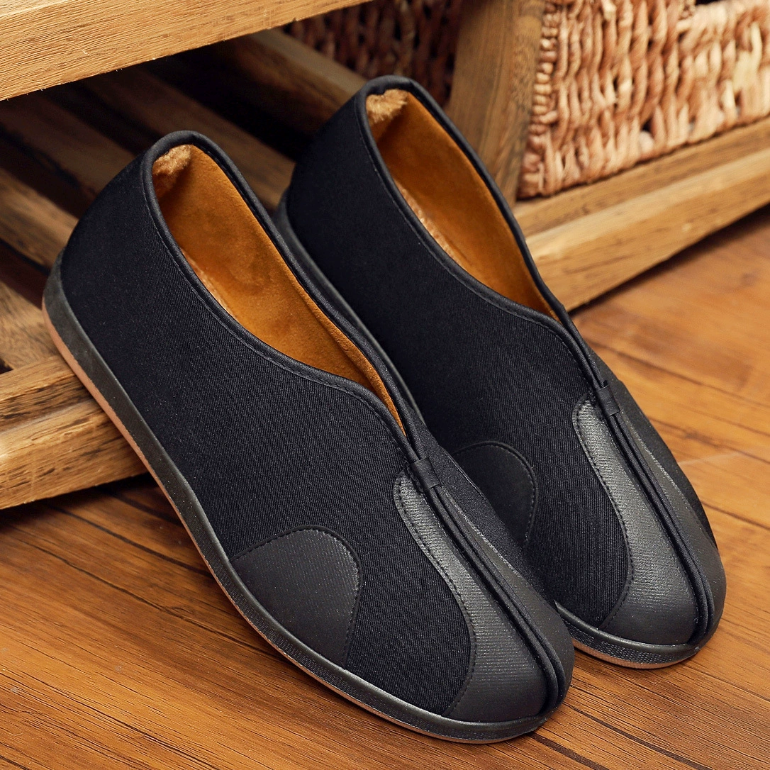 Оптовая продажа зимой теплая старая пекинская обувь из ткани плюс бархат кунг-фу мужская обувь национальный стиль ретро обувь мужская хлопчатобумажная обувь