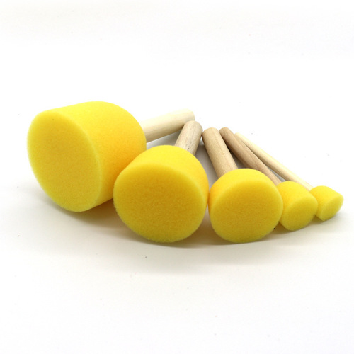 Mushroom stick children's art materials brush graffiti painting round sponge mushroom head seal kindergarten rubbing