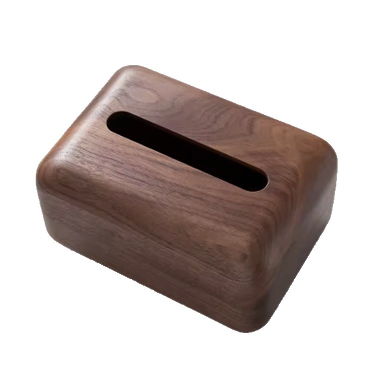 Caja de pañuelos de nogal negro caja de pañuelos de madera maciza creativa nueva sala de estar de estilo chino restaurante de hotel de alta gama B & B caja de pañuelos