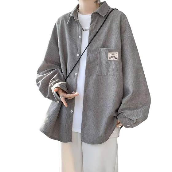 2025 Retro Shirt Men's Summer Hong Kong Style Student Loose Niche Design Sense Interesting New Men's Top for Outer Wear