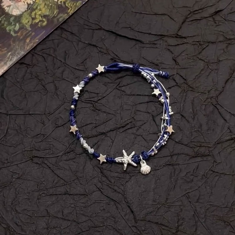 新しい中国風の蓮の星手織りブレスレットニッチ蝶織りブレスレットシンプルなハイエンドアクセサリーブレスレット|undefined