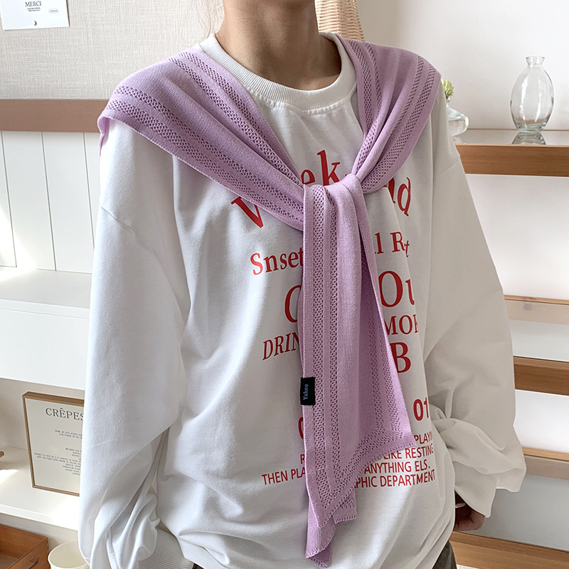 Sopa de punto de alta sensación coreana de primavera y otoño para proteger el cuello puede hacer bufandas con camisa con un pequeño hombro