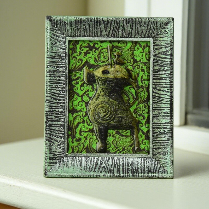 Cultural Relic Replica Photo Frame, Exquisite Magnetic Decoration, Retro Old Art Relief Decoration, Home Museum Cultural Creation Cultural Relic Replica Photo Frame, Exquisite Magnetic Decoration, Retro Old Art Relief Decoration, Home Museum Cultural Creation