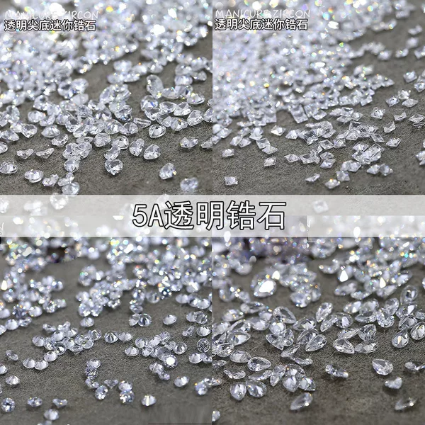 Mini Transparent 5A Naked Zirconium Nail Diamond Net Red Flash high quality Pointed Special-Shaped Diamond Heart Horse Eye Nail Diamond