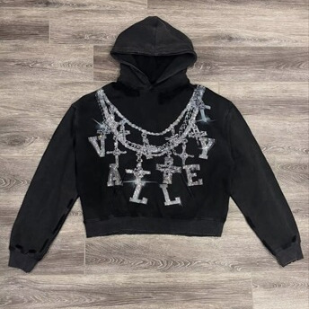 Printed Hoodie - Oversized Pullover Sweatshirt With Soft Fleece Lining | Sweet & Stylish Streetwear (Black, White-Grey, Customizable)_viptrois.com