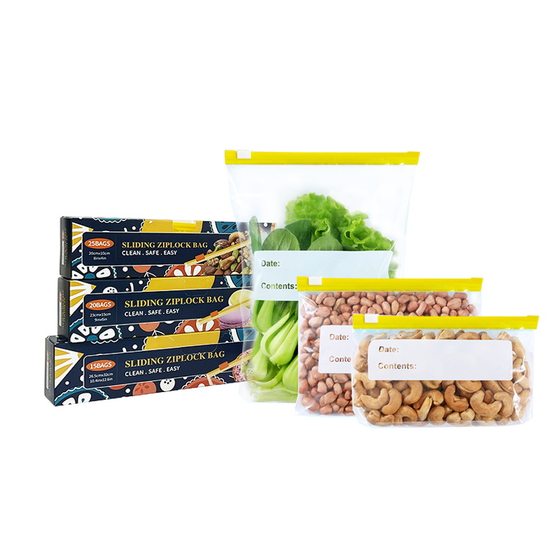Cross-border Food Grade Fresh-keeping Bag Flash Seal Sliding Lock Compacting Bag Slider Zipper Bag Refrigerator Freezing Storage Bag