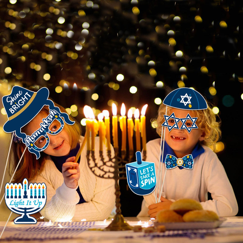 犹太光明节派对搞怪拍照道具 HANUKKAH光明节派对装饰拍照用品|undefined