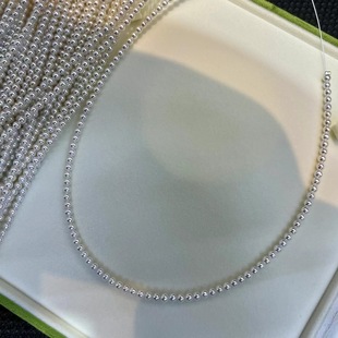 Aurora Small Rice Beads Baby Chain Round Natural Freshwater Pearl Necklace Simple Classic Versatile