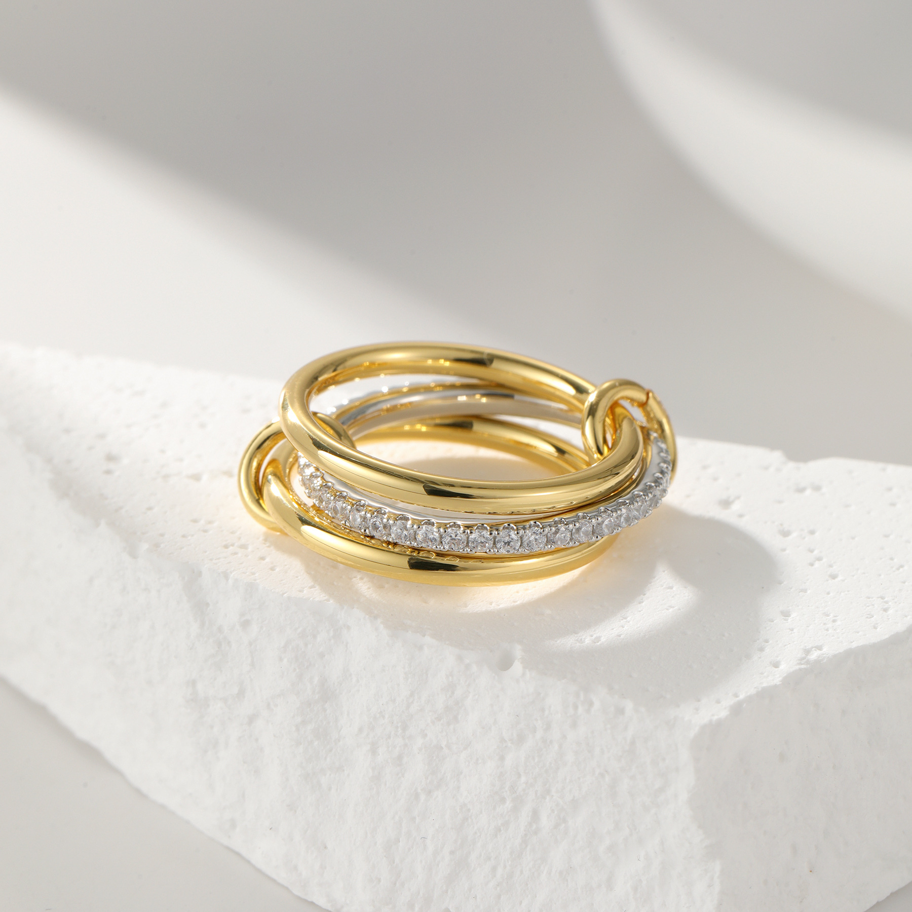 Oval Cz Engagement Ring And Stackable Set In Sterling Silver_voghion.com