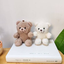 毛绒泰迪熊公仔情侣钥匙扣挂件卡通可爱儿童节生日小礼物毛绒挂件