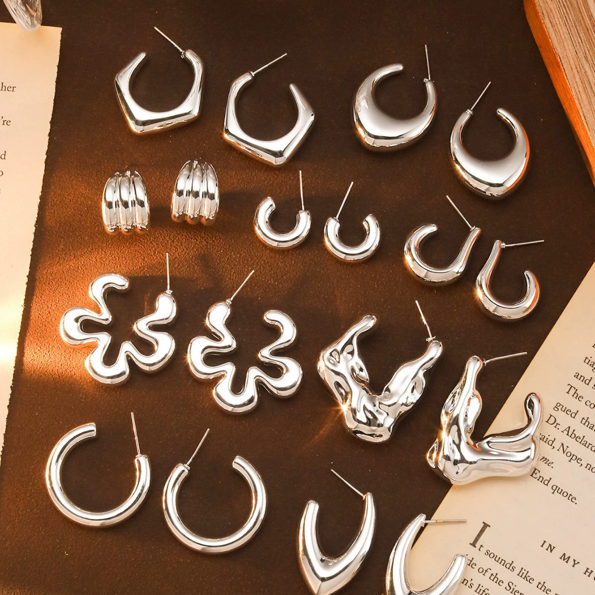 Европейские и американские трансграничные цветы C-образные нерегулярные акриловые серьги простые дикие темпераментные серьги модные серьги