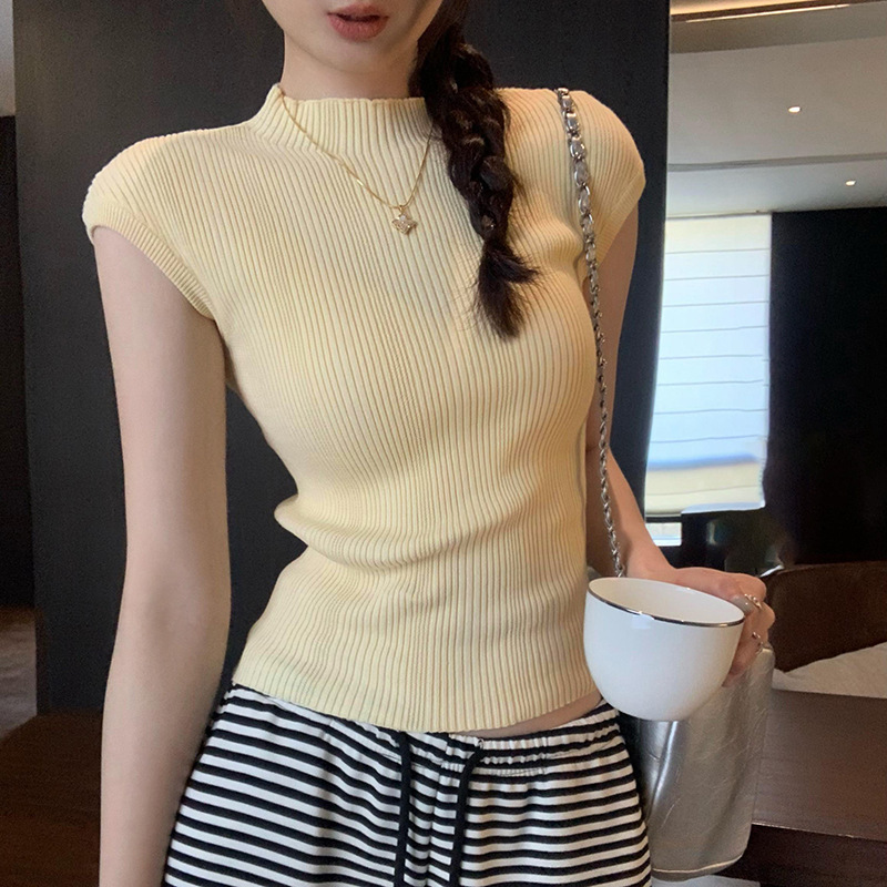 Korean Style Chanel Style Elegant High-grade Wailer Sleeveless Sweater Women's Summer 2025 New Slim-fit Slim-fit Top