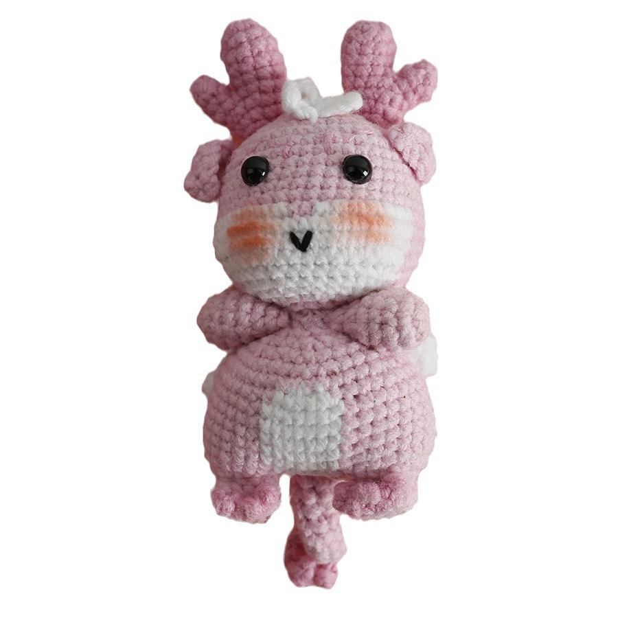 Oferta especial tejida a mano muñeca de dragón lindo pequeño Dragón Volador lana ganchillo exquisitos adornos nuevo bolso hecho a mano colgando