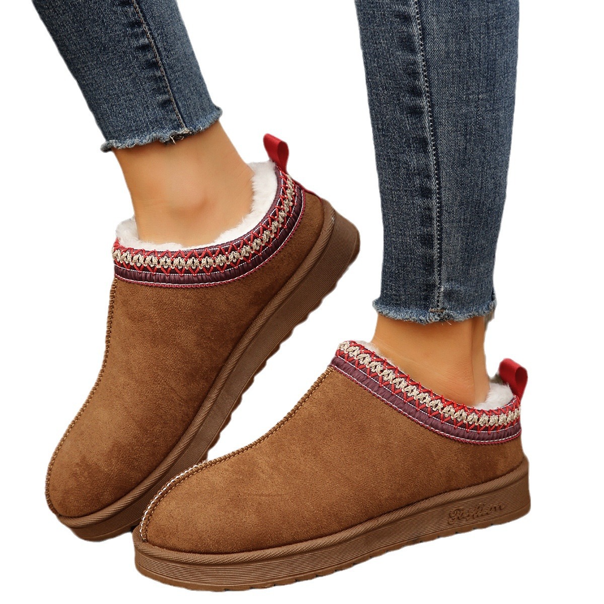 Plus-size cow women's thick sole cotton shoes solid color thick cotton clip fashion simple_voghion.com