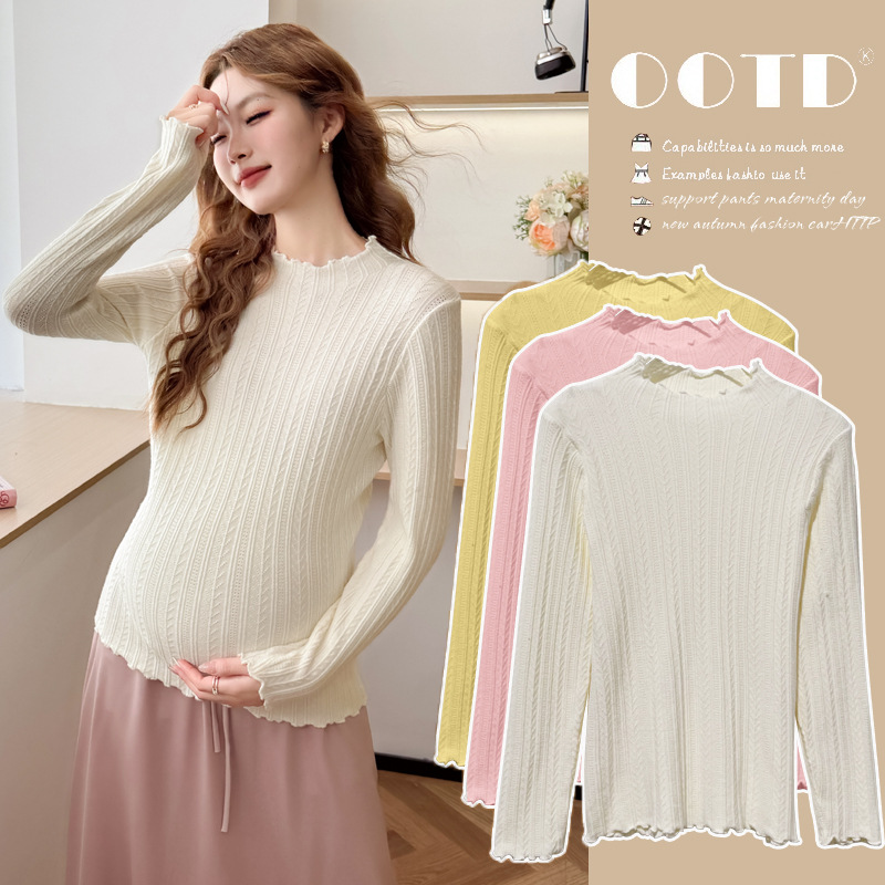 Real Shot, Now Available, New Autumn and Winter Thickeneded Knitted Maternity Bottoming Shirt, Loose and Warm Long-Sleeved Inner Wear