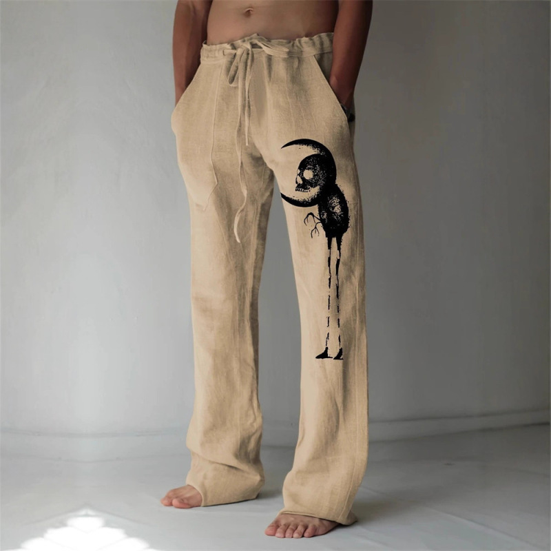 2026 Men's Casual Loose Comfortable Pants Hawaiian Simple Drawstring Pants Sweatpants Men's Casual Floor-Length Pants